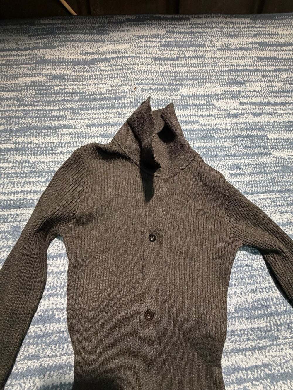 DAZY Sweater Dress Dark Brown Ribbed Knit Long Sleeve Midi - Picture 6 of 12
